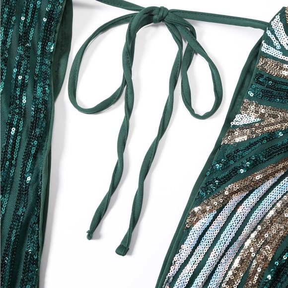 Plus Size Luxe Sequin Party Formal Body-con Dress - Picture 7 of 12